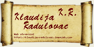 Klaudija Radulovac vizit kartica